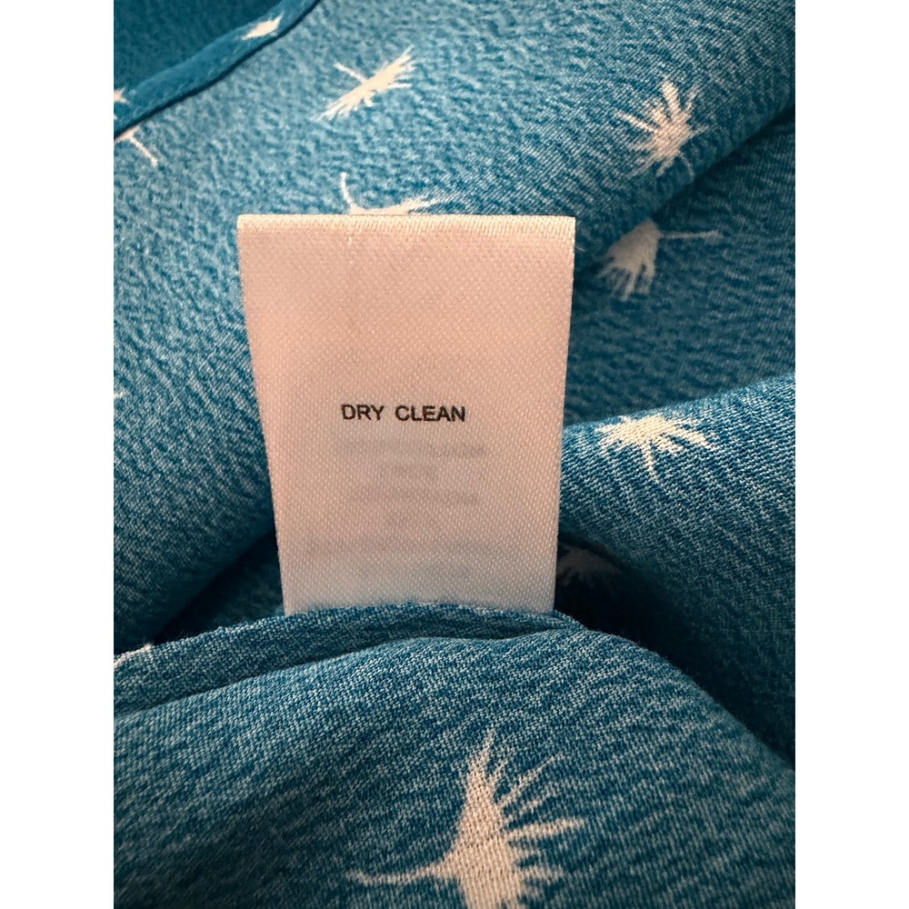 Daniel Rainn Teal Blue Dandelion Print Crochet Lace Cap Sleeve Blouse DP15490RY3 - Picture 9 of 9